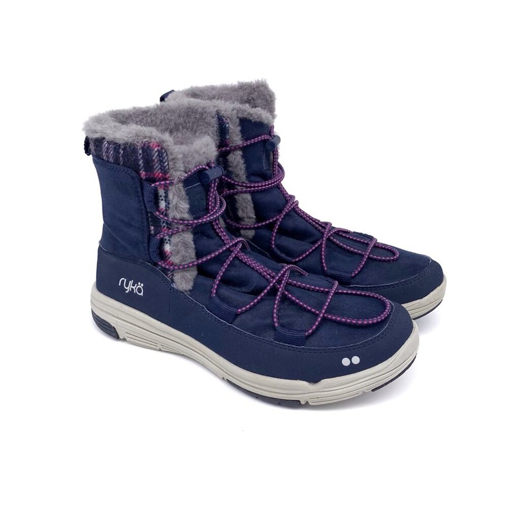 RYKA Aubonne Outdoor Winter Boot Blue Grey Pink 7